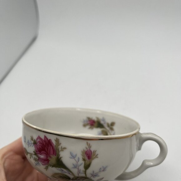 Norcrest Fine China Japan Floral Rose Tea Cup & Scallop Saucer Set Vintage Boho - Picture 9 of 10